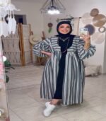 ٍStriped linen cardigan