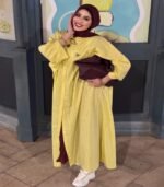 ⁦Yellow mini Shirt Dress⁩ - الصورة ⁦4⁩