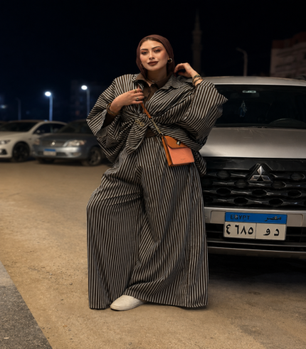 Brown striped suit