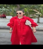 Red poplin dress - Image 2