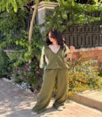 Olive casual suit - Image 2
