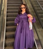 Purple poplin dress