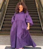 Purple poplin dress - Image 3