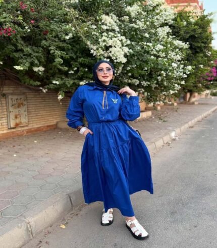 Blue poplin dress