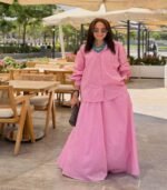 Rose Striped cotton poplin set